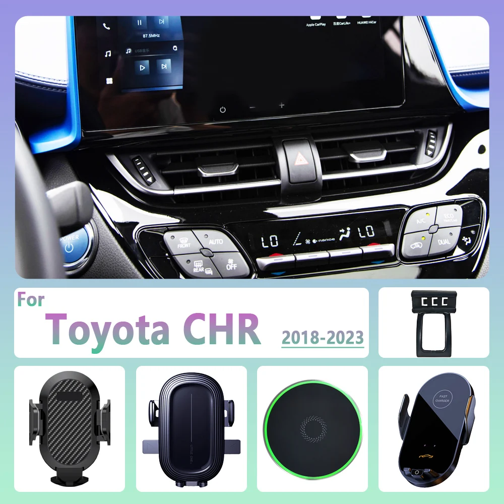 Do Toyota CHR CH-R CH R 2018 2019-2023 Samochodowy uchwyt na telefon Bezprzewodowe ładowanie Magnetyczny uchwyt na telefon Samochodowy uchwyt Magsafe Akcesoria