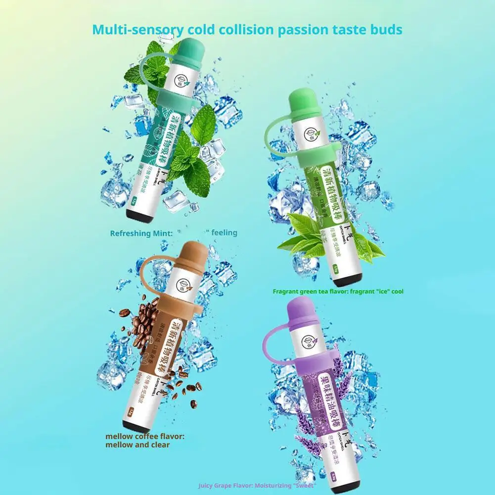 Tragbarer Kräuter-Inhalationsstift 4 Geschmacksrichtungen Menthol Eukalyptus Borneol Frischer Atem Kühlendes Aroma für Arbeit Studium Reisen Alltag – Detail 16