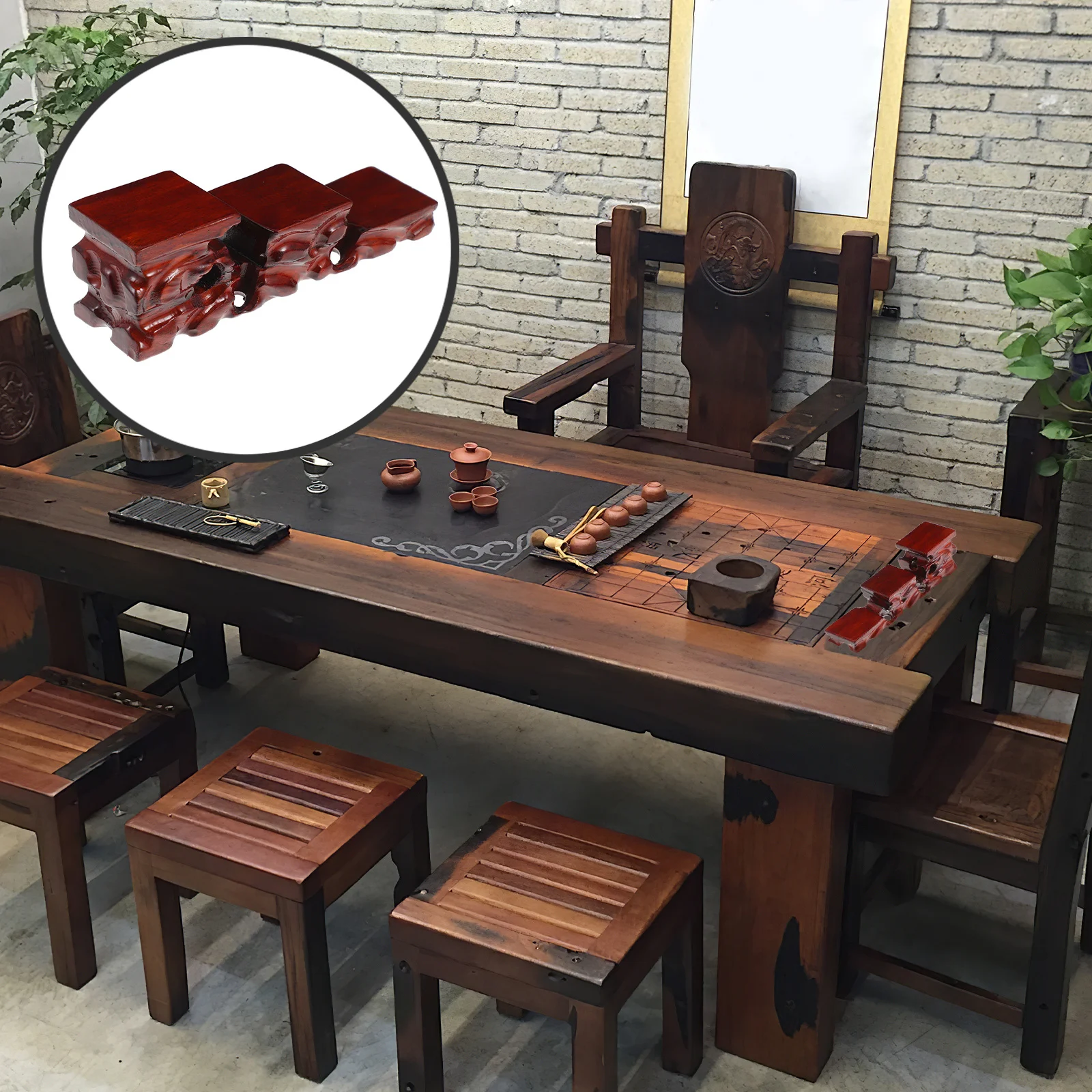 

1Pcs Redwood Display Stand Exquisite Carved Wooden Base for Home Office Craft Display Rack Decorative Statue Holder