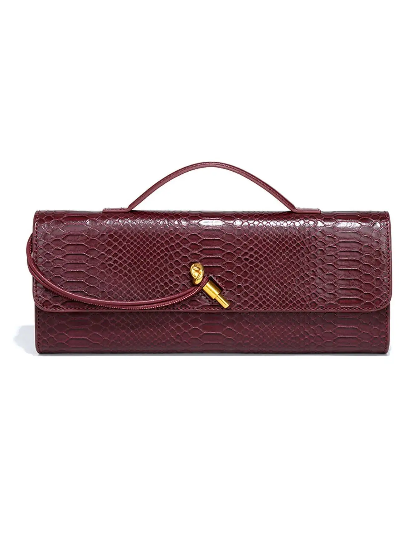 Bury Bag Cherry Wine Red Envelope Upscale New Handbag European And American Fashion Crocodile Flip Hand Organ B