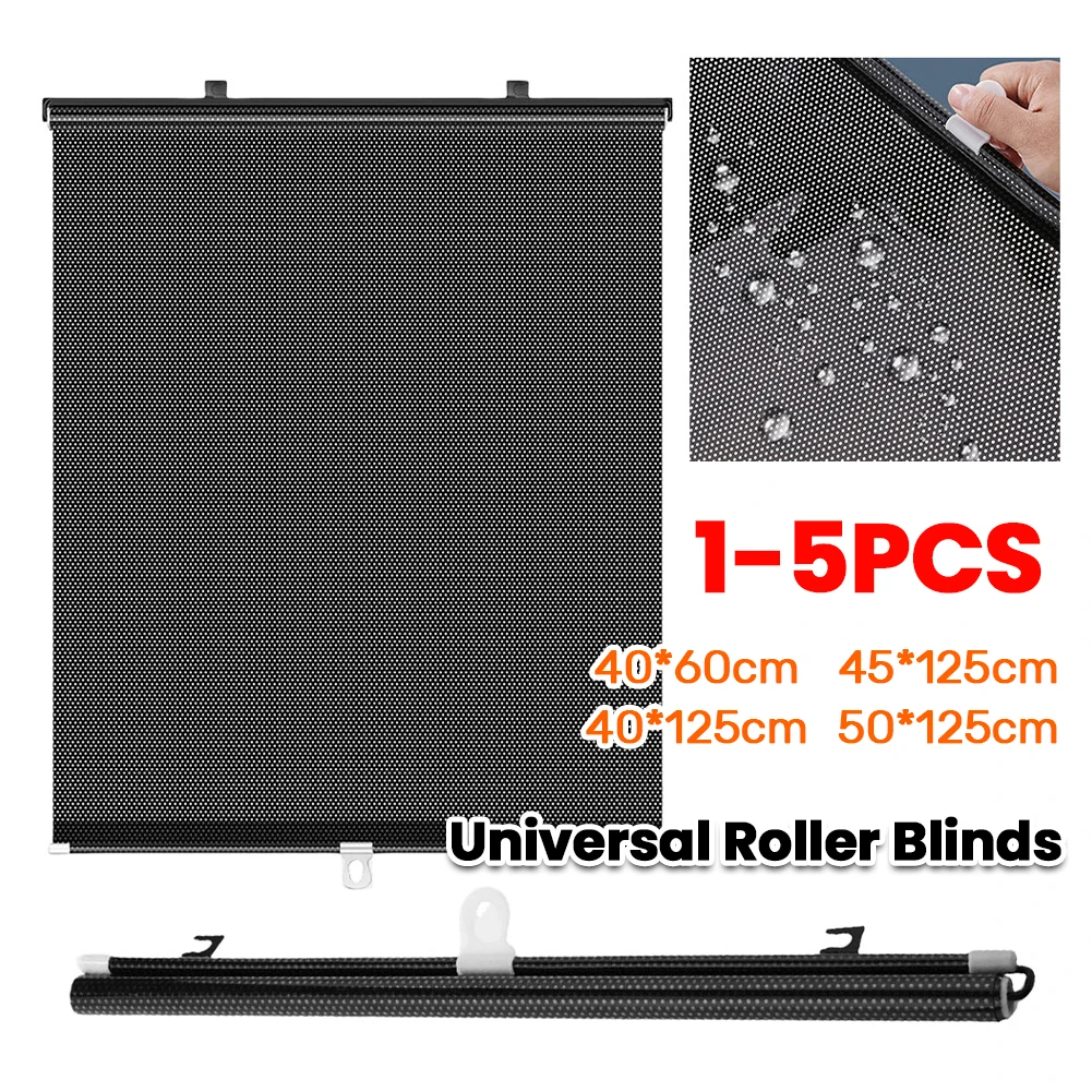 1–5 Stück Sonnenschutz-Rollos, universelle Rollvorhänge mit Saugnapf, Fenster-Verdunkelungsvorhang, für Zuhause, einziehbarer Rollvorhang