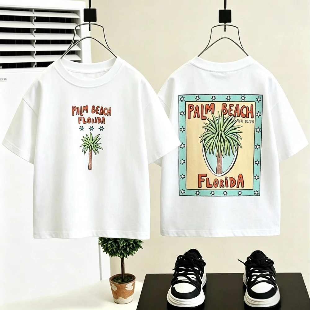 Kids Double Sided Print Short Sleeve T Shirt 2026 Summer Casual Cotton Tee For Boys And Girls Fashion Baby Boys Girls Clothing