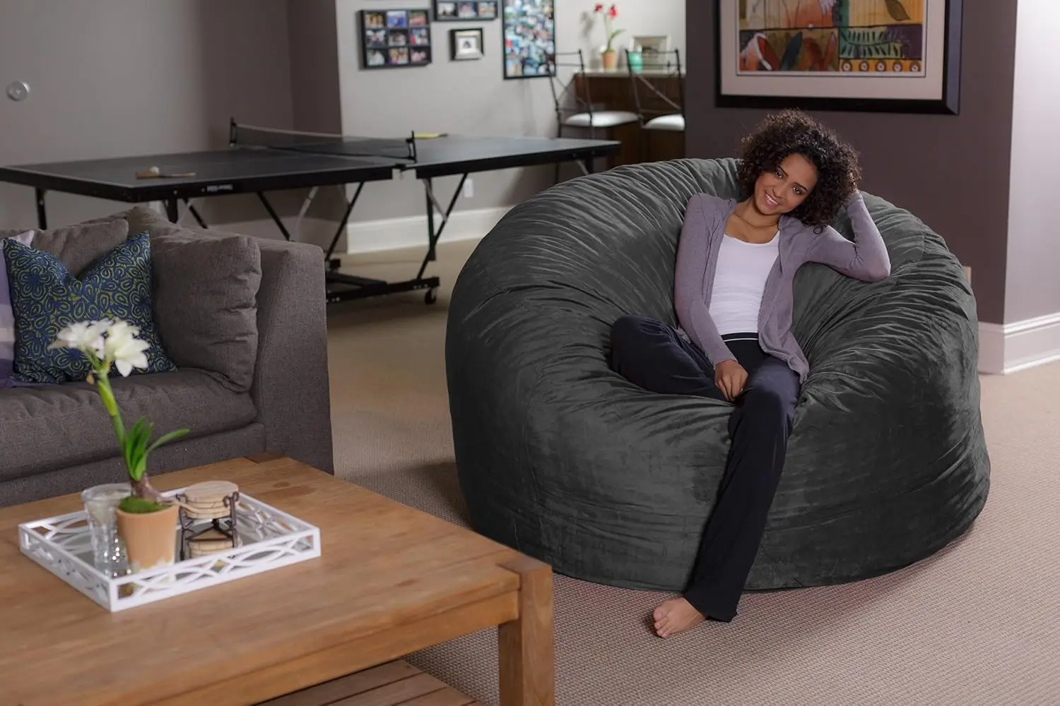 Sofa Sack Bean Bag Chair - Plush, Ultra Soft - Memory Foam Bean Bag Chair With Microsuede Cover - Stuffed Foam Filled Furniture