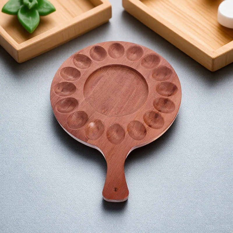 

Devil Egg Tray Wooden Serving Plate For Appetizer Dessert Deviled Egg Platter Kitchen Home Storage Base Decorative Tray