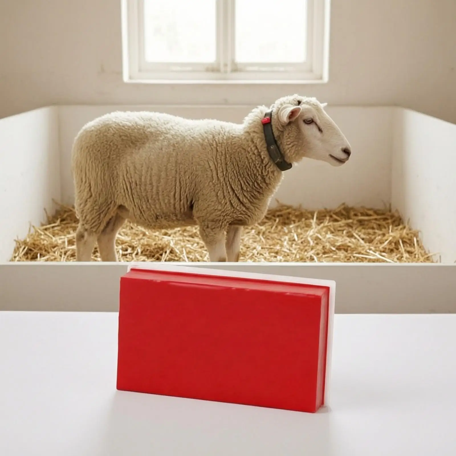 Sheep Marker Wax Block for Livestock Identification with Fastening Holes for Stable Farm Animal Tracking