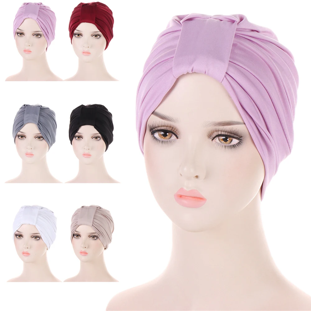 

Soft Inner Hat Muslim Women Hijabs Strech Turban Chemo Caps Bonnet Underscarf Hair Loss Beanies Headwear Mujer Hair Accessories