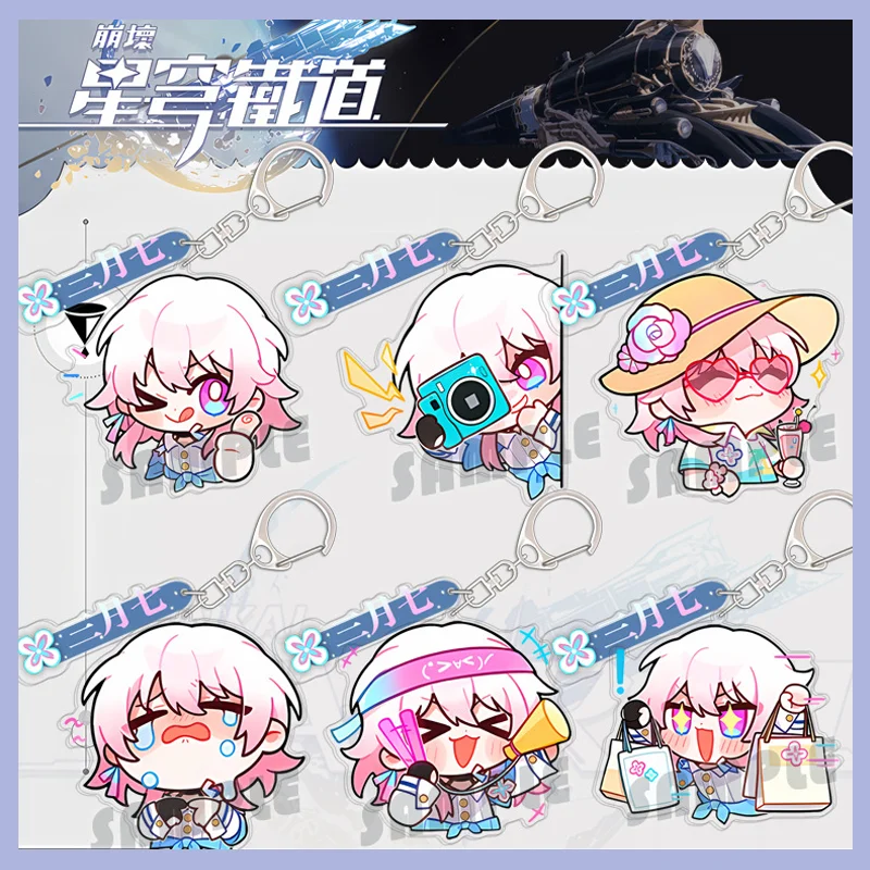 

Honkai: Star Rail March 7th Acrylic Keychain Doll Pendant Collectible Game Peripheral in Shelf Hot Game Keychain