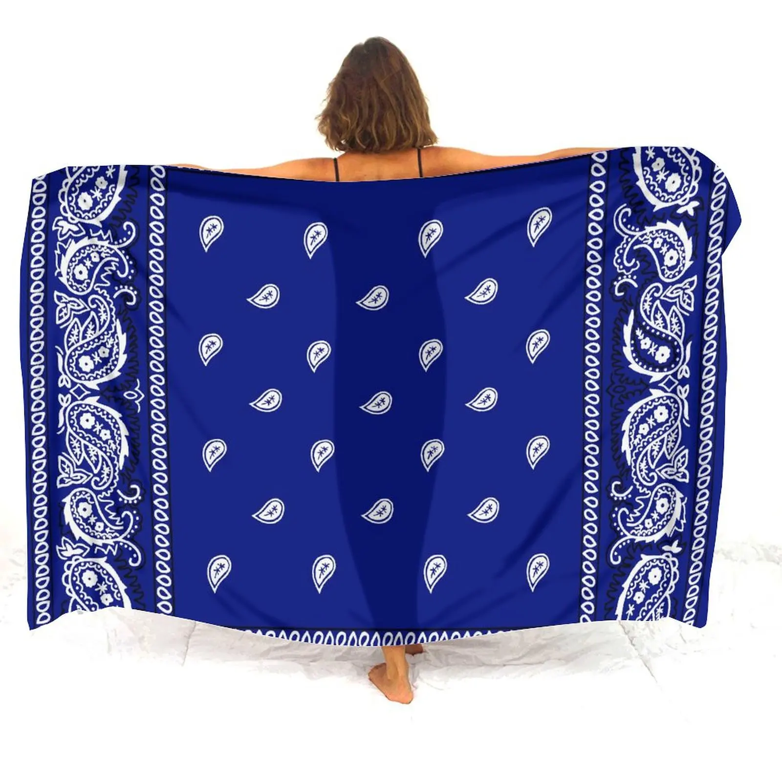 

Изысканная женская бандана-саронг, настраиваемый пляжный фартук, шаль в стиле вала, незаменимая для отпуска, персонализированная настройка