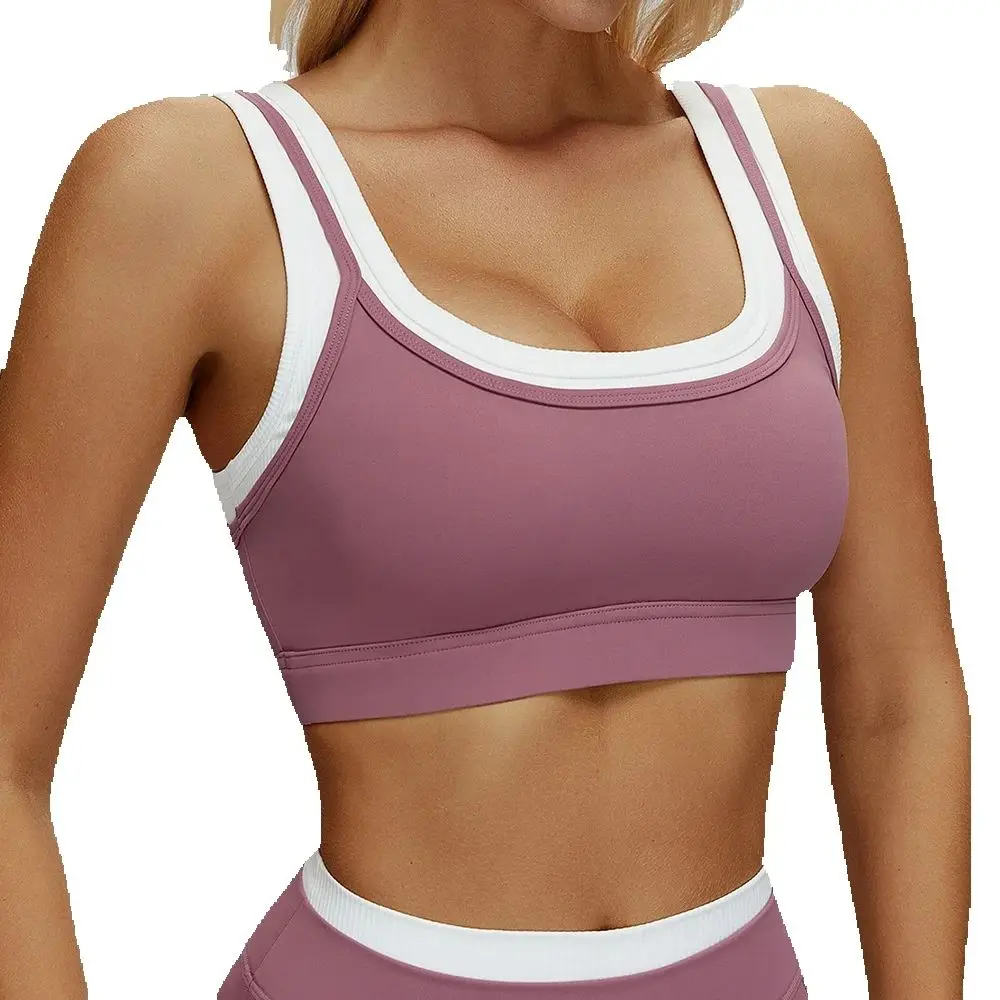

Yoga Bra Female Breathable Sports Bra Double Shoulder Straps Workout Top For Women Anti-sweat Fitness Top Push up Running