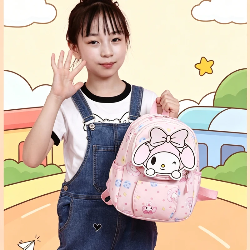 

Kawaii Kuromi Backpack Cartoon Schoolbag Fashion Anime Figure Cute Nylon Student School Satchels Hello Kittys Bag