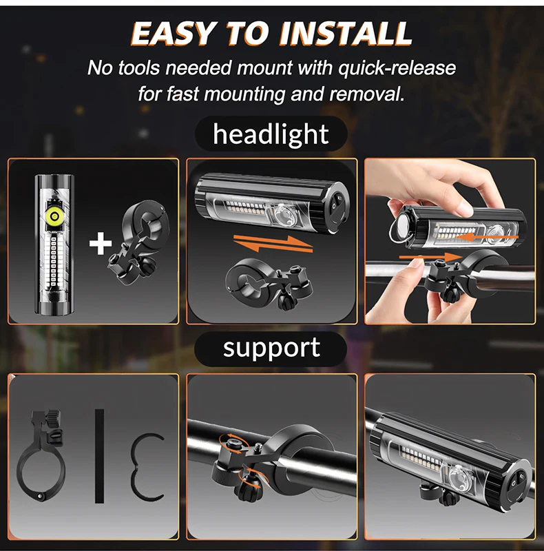 الترا برايت 300 متر المدى دراجة المصباح 21700 بطارية طويلة العمر USB قوة البنك الناتج شحن سبائك الألومنيوم الضوء الأفقي