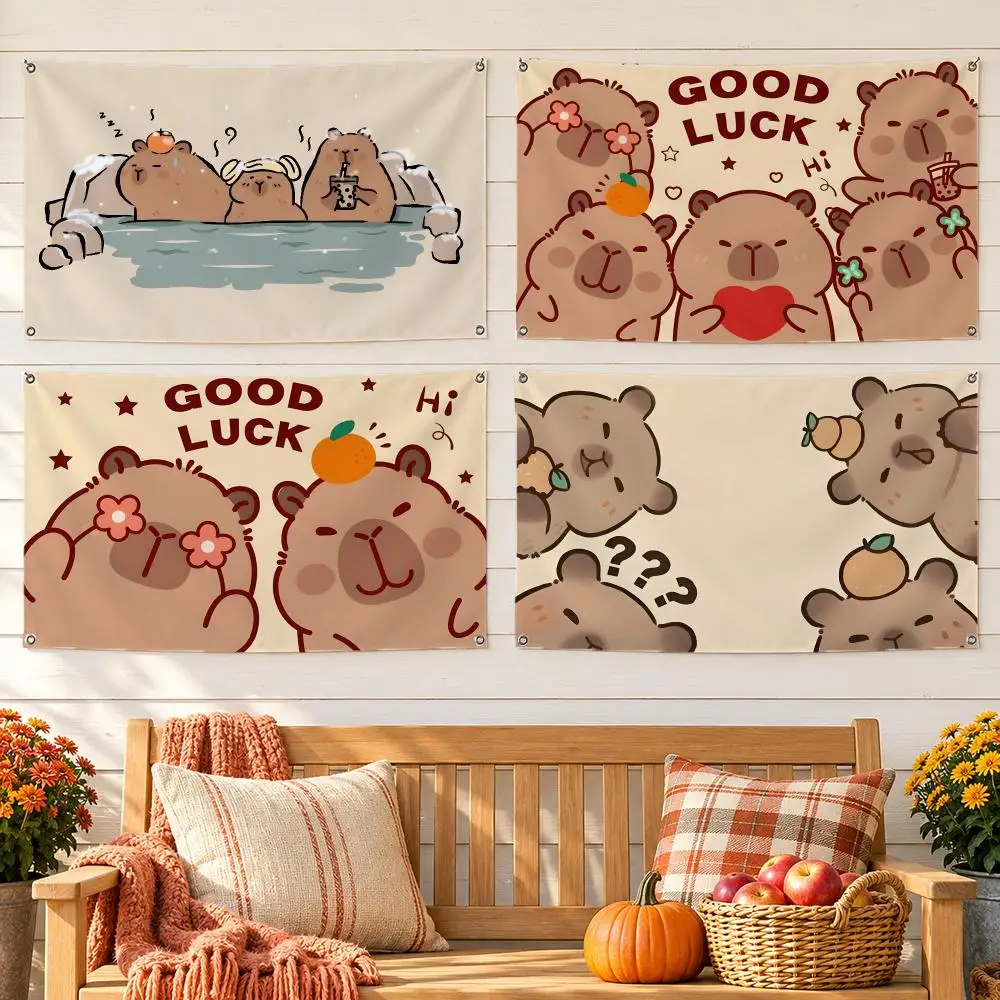 Capybara Influencer Living Flags No Hem Banner Anti Fade Washable Home Wall Decor Multi Sizes