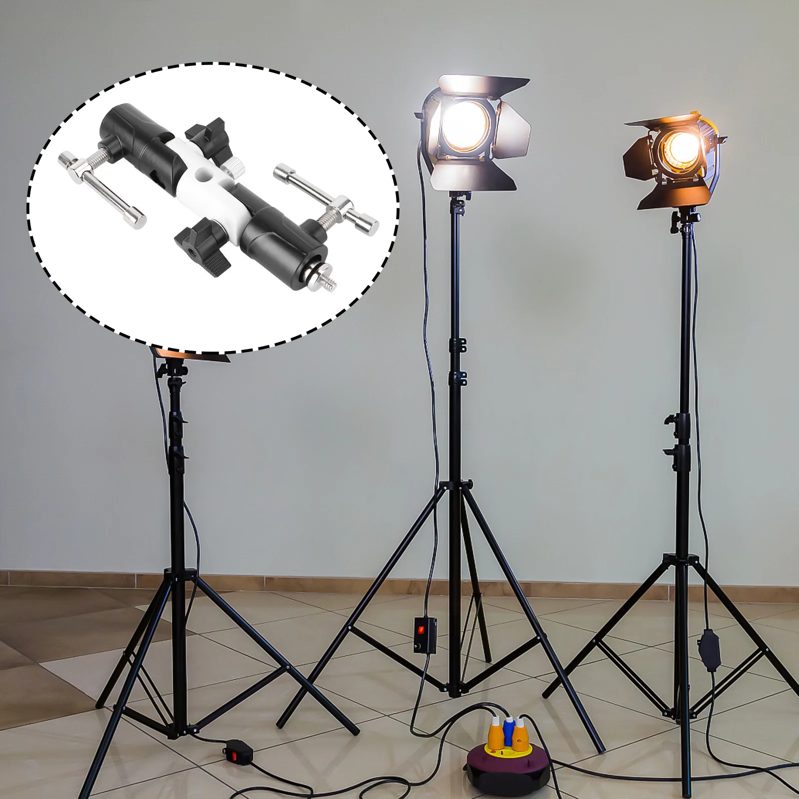 

1Pcs Adjustable 3-Section U-Shape Flashlight Holder Aluminum Alloy Lightweight Reliable Lamp Pedestal for Photography