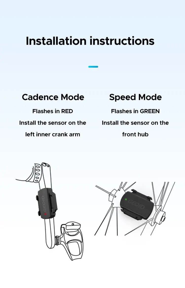 GEOID Fahrradgeschwindigkeit Trittfrequenzsensor Ant Bluetooth für GPS-Fahrradcomputer Dual Mode für Magene Rennrad MTB-Zubehör – Detail 6