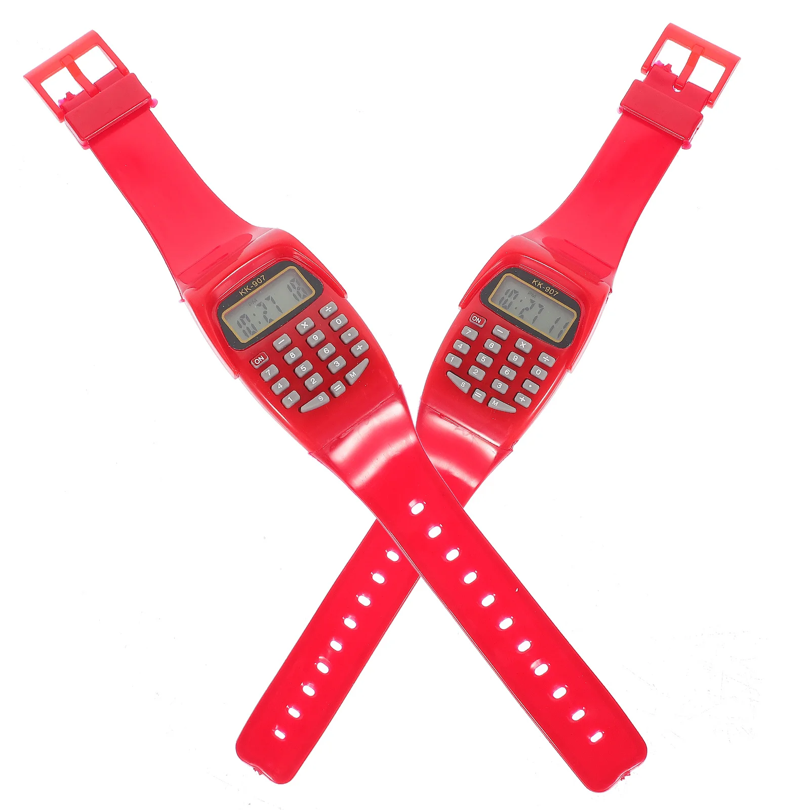 Reloj con calculadora para niños, reloj de pulsera con cálculo portátil, duradero, aprendizaje de matemáticas, regalo de cumpleaños, color naranja, 2 uds.