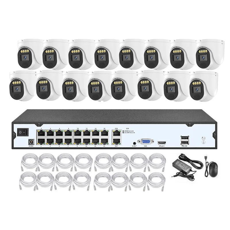 

4-кратный оптический зум, металлическая турель, купольная 16-канальная камера, комплект распознавания лиц, IP66, 4K, 8 МП, проводная POE, IP-сеть, заводская система видеонаблюдения