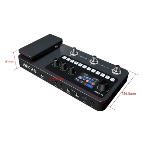 M-VAVE MK-20 गिटार/बास मल्टी-इफेक्ट्स प्रोसेसर पेडल, 20 एम्प मॉडल 100+ इफेक्ट्स ब्लूटूथ, USB ऑडियो इंटरफ़ेस, ड्रम मशीन के साथ 10 best sales क्यूवेव बास - №4