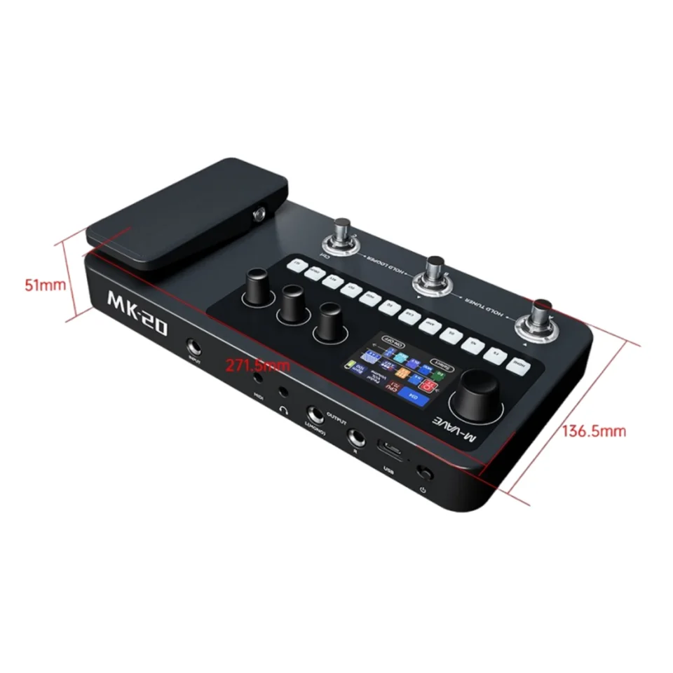 M-VAVE MK-20 Guitar/Bass Multi-Effects Processor Pedal, 20 Amp