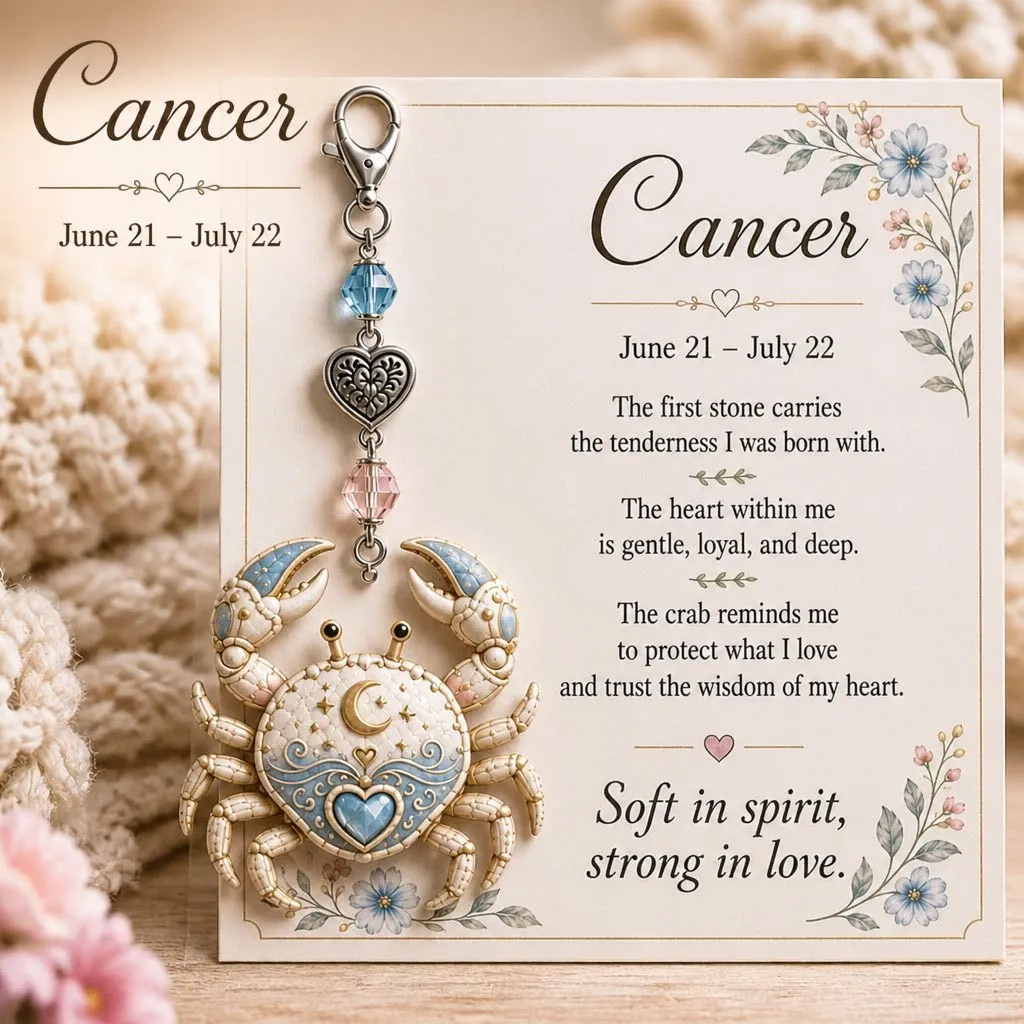 Twelve Constellatio Keychain Acrylic Charm Key Ring with Card Vintage Floral Astrology Birthday Gift for Women Girls Bag Pendant