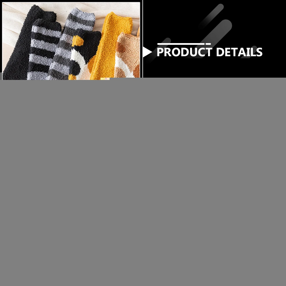 

Cats Claw Floor Socks 6 Pairs Fuzzy Warm Non Slip Thicken Winter Sleep Stockings Girls Women Home Hotel Use