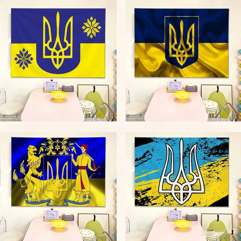 Nation flag U-Ukraine print   Flags Wall Hanging Tapestry Outdoor Garage Room Decorative flag Background Blanket