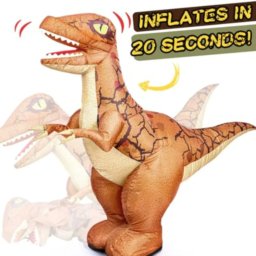 2.4GHZ Remote Control Inflatable Dinosaur Toy for,Electric Toy Dinosaur with Sound and 360°Rotation, Walking Rechargeable Outdo view 4