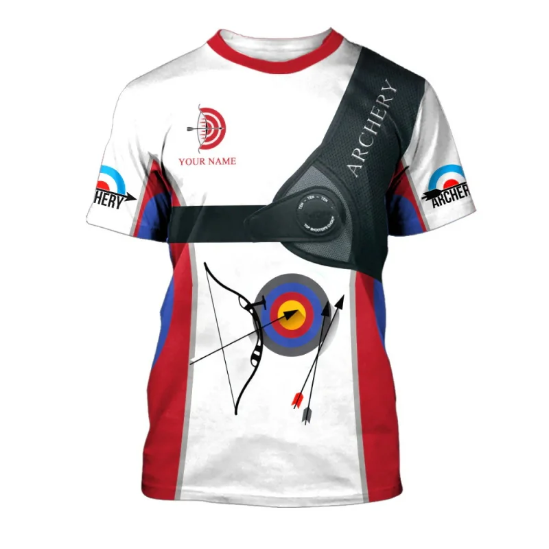 Custom Name 3D All Over Printed Archery Graphic Tshirt For Men Women Personalized Name Short Sleeve Crew Neck T Shirts Clothes