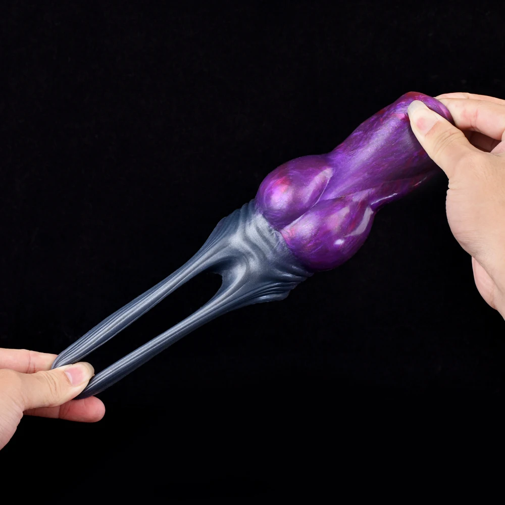 FAAK-funda de pene con nudo de perro para hombres, consolador hueco grande de silicona, funda de dragón de fantasía, alargamiento y extensor de