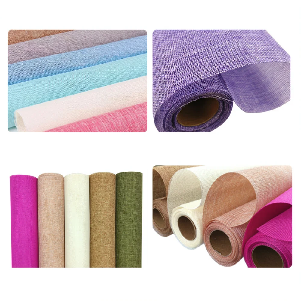 Papercraft Supply Ribbon - กระดาษลินินตกแต่งแบบม้วนสำหรับห่อช่อดอกไม้ บรรจุภัณฑ์ของขวัญ อุปกรณ์งานฝีมือ วัสดุตกแต่งดอกไม้