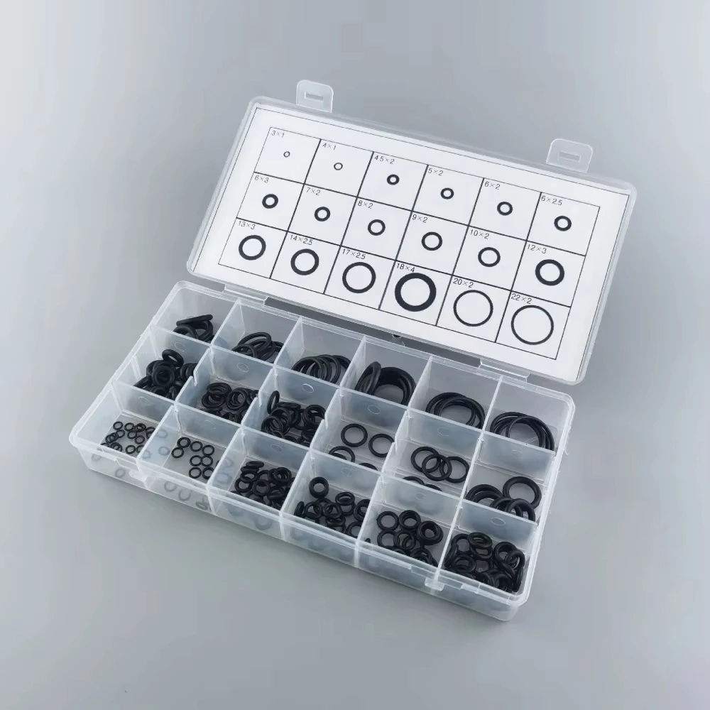 225PCS O Rings Set Nitrile Rubber High Temperature High Pressure Resistance Waterproof Seal Gasket Rubber Ring Multi Purpose Kit