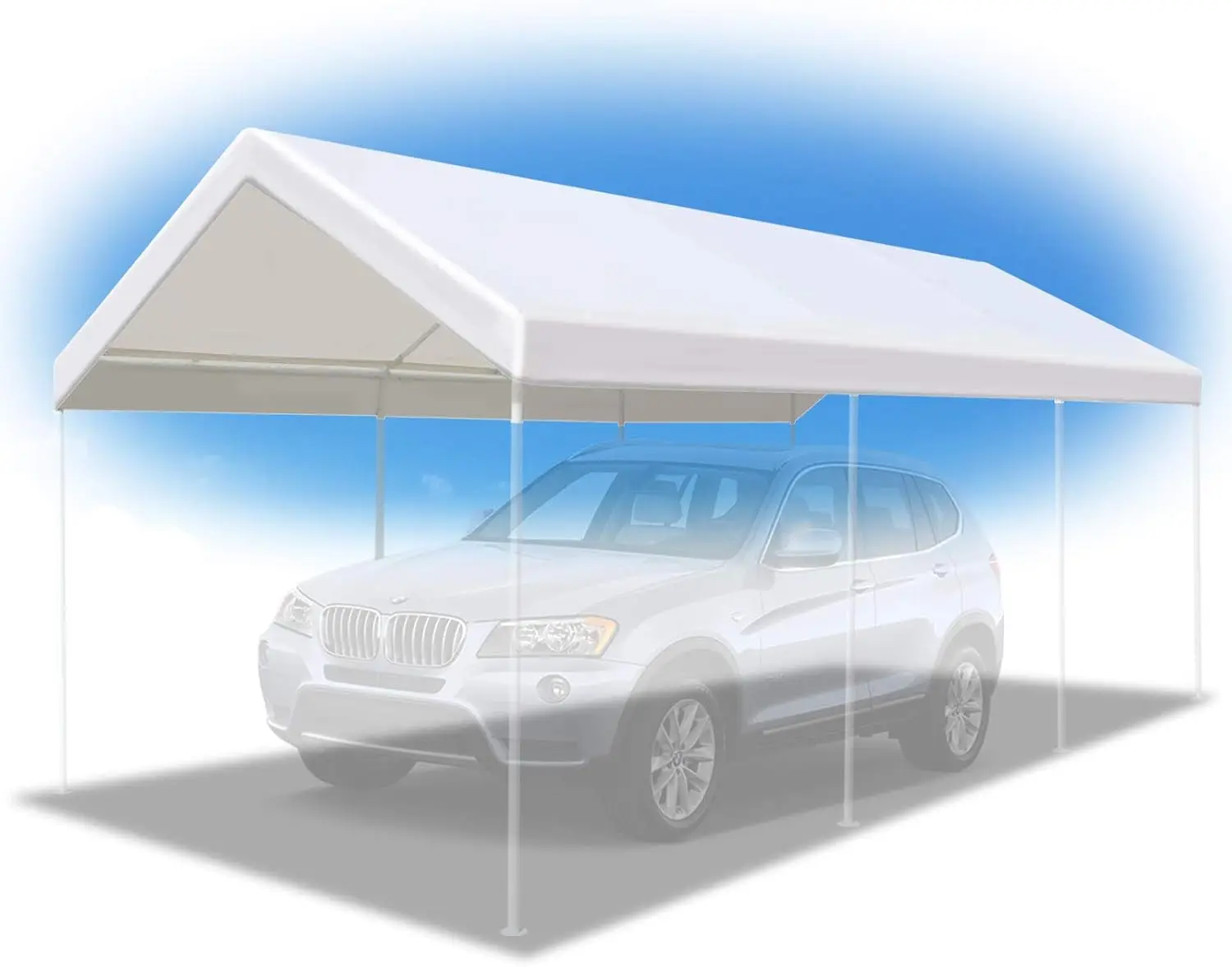 

10'x20' Carport Replacement Canopy Garage Top Tarp Shelter Cover, Canopy ONLY (w/Edge)
