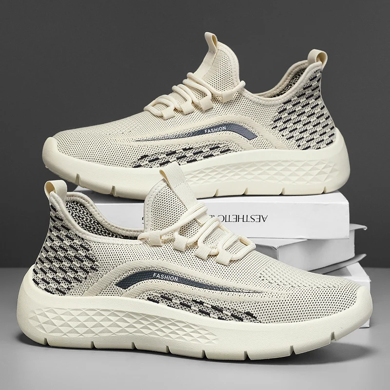 

Летняя дышащая повседневная тканая мужская обувь, противоскользящая и износостойкая повседневная спортивная обувь, легкая сетчатая обувь