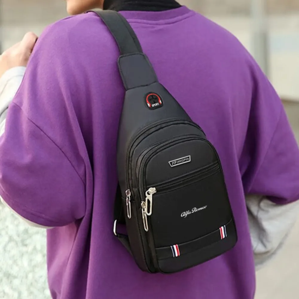 

Мужская нагрудная сумка, уличная повседневная сумка с несколькими карманами, модная сумка через плечо для Alfa Romeo Tonale Stelvio Giulietta 159 Mito