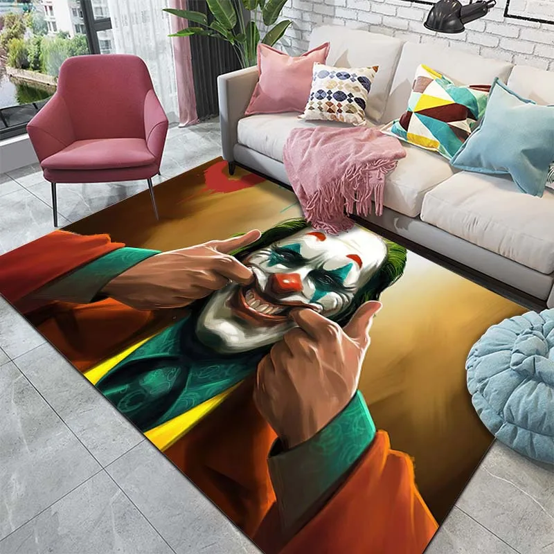 15 Sizes Clown J-Joker Pattern Carpet for Bedroom Floor Mat Decor Living Room Carpet Bathroom Anti-slip Rugs Home Decor Sofa Mat