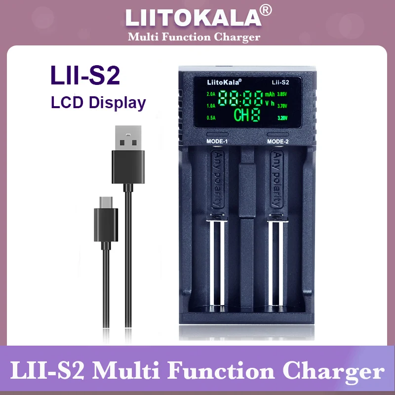 New LiitoKala Lii-500 PD4 PL4 402 202 S1 S2 battery Charger for 18650 26650 21700 AA AAA 3.7V/3.2V/1.2V lithium NiMH battery