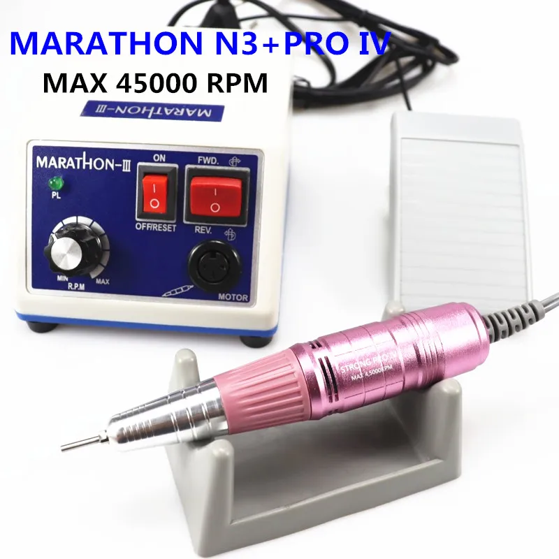 

65W Elektrische Manicure Machine MARATHON N3 45000Rpm Nail Boren Manicure Machine Pedicure Electric File Bits Tandheelkunde Tool