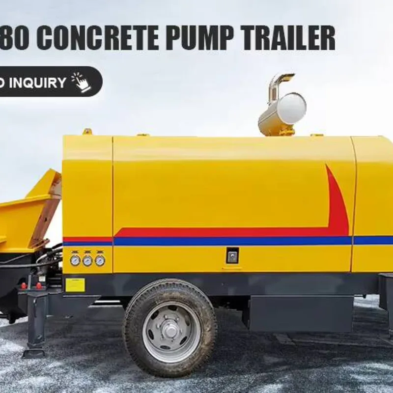 HBTS80 Diesel Cement Pumping Stationary Trailer Backhoe Loader Concrete Pump Machine For Sale Retroexcavadora