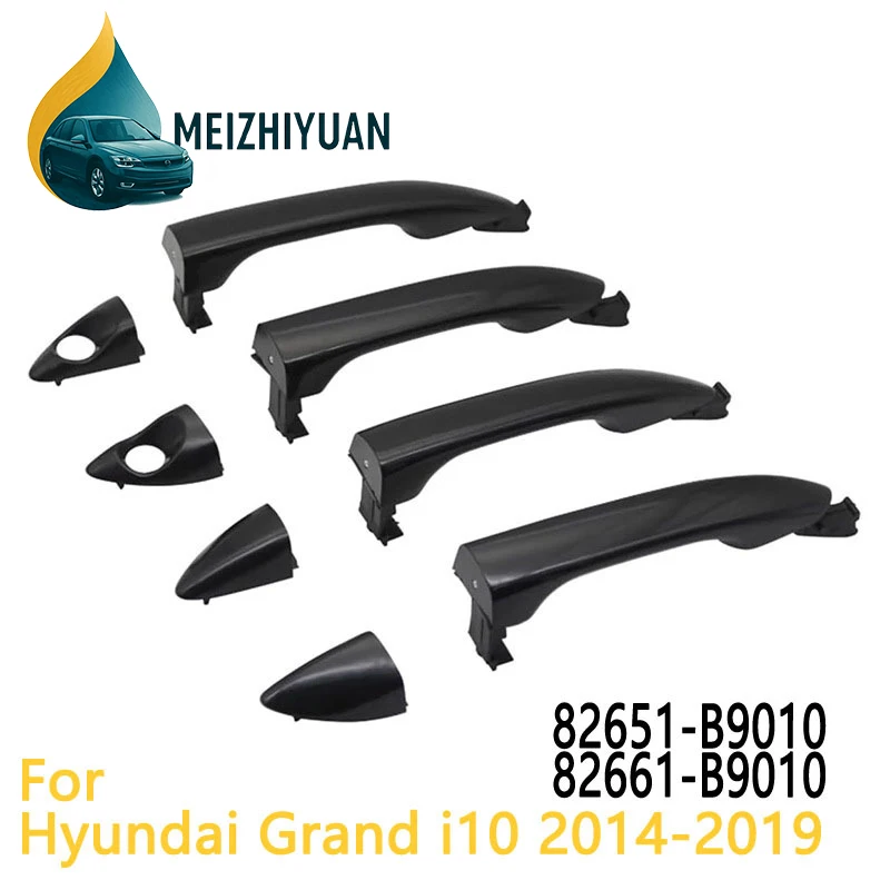 

For Hyundai Grand i10 2014-2019 82651-B9010 82661-B9010 82651-B4000 82661-B4000 Door Outer Handle Black Front Rear Left/Right