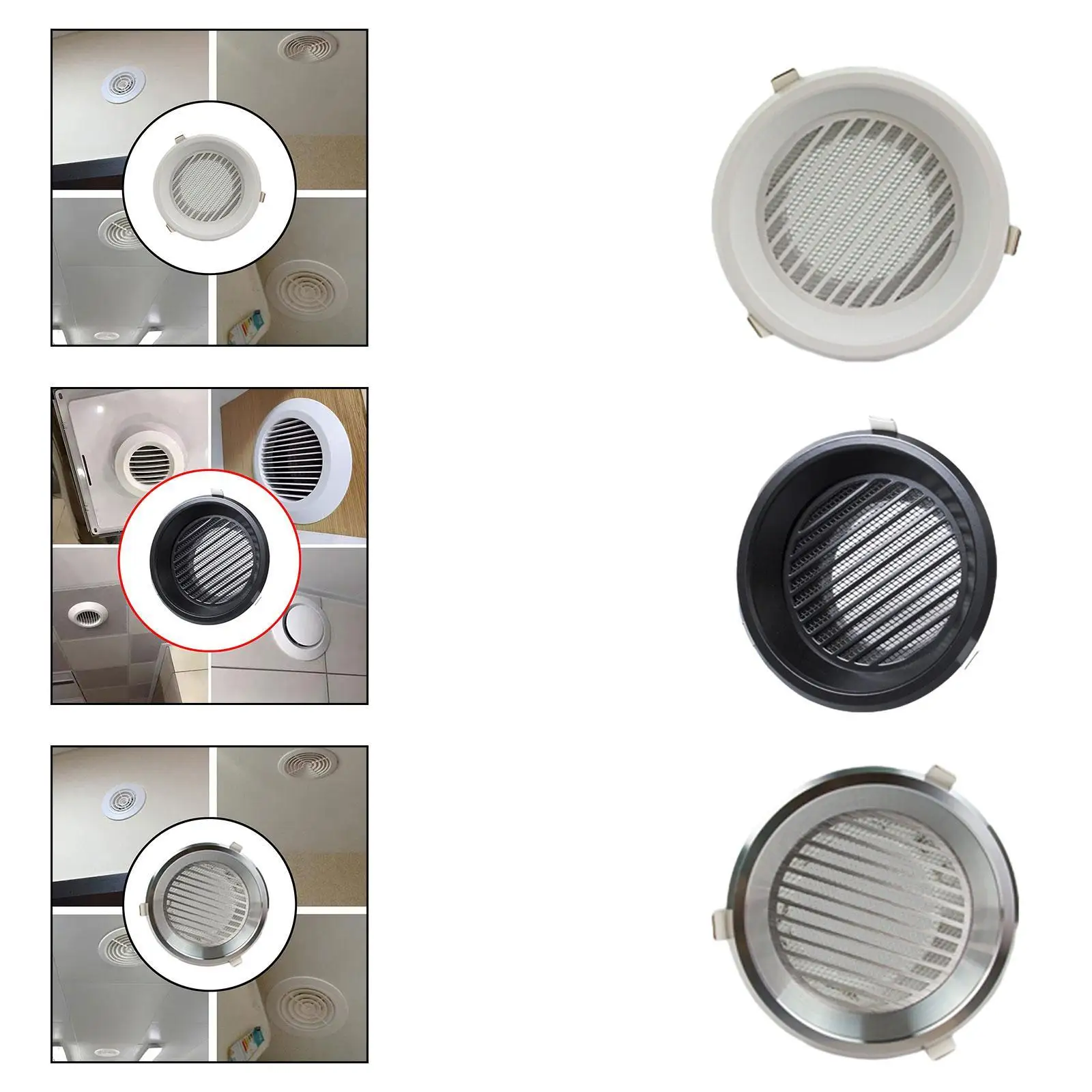 Couvercle de conduit de ventilation pour sous-sols, bâtiments de bureau, entrepôts commerciaux, sortie de ventilation, compatible avec les conduits de 100mm, 120mm et 150mm