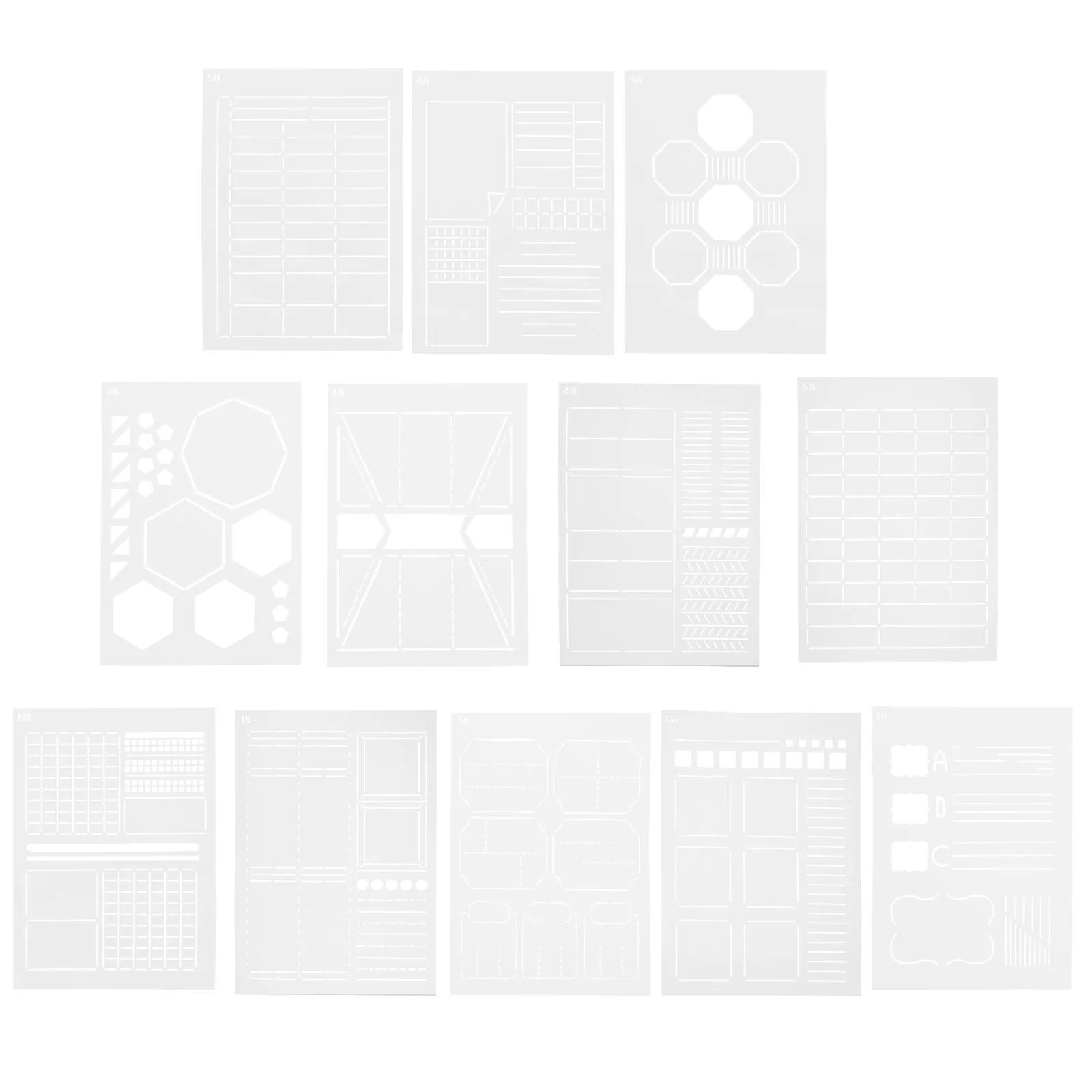 

12 Pcs Engraving Template Creative Drawing Stencils Kids Templates Reusable PET Material DIY Craft Projects