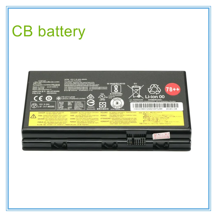 

Original Laptop Battery for P70 Series FRU 00HW030 AMS FB10F46468 15v 6.4AH 96WH 4ICR18/65-2