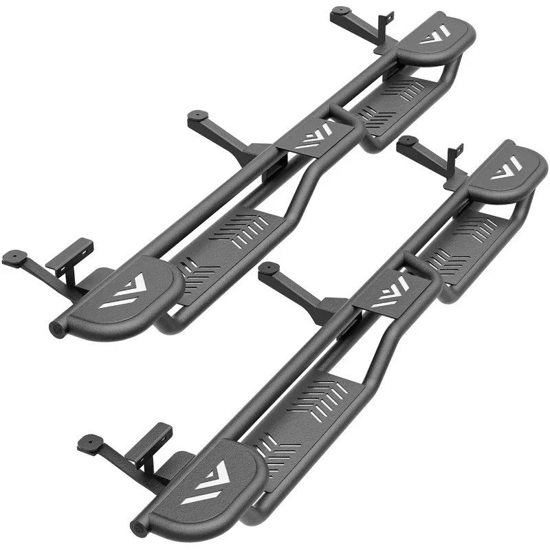 Three Raised Steps Running Boards for 2002-2008  Ram 1500 Quad Cab, 2003-2009 Ram 2500 3500 Double/Extended Cab