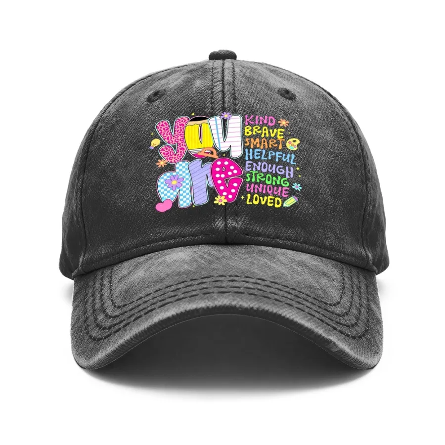 1 Piece of Vintage Washed Unisex Baseball Cap with the Inspirational Slogan 