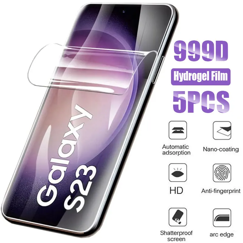 5PCS Hydrogel Film For Samsung Galaxy S25 S24 S23 Plus S22 Ultra S21 Fe Screen Protector For Samsung A15 A16 A35 A36 A55 A56 5G