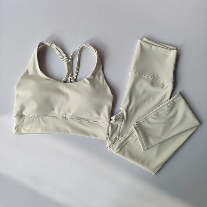 Yoga-Anzug für Frauen Hochwertig Sexy Modisch Schlankmachend Hüftstraffend Sport-Fitness-BHs und Leggings Tanktop Atmungsaktives Set – Detail 3