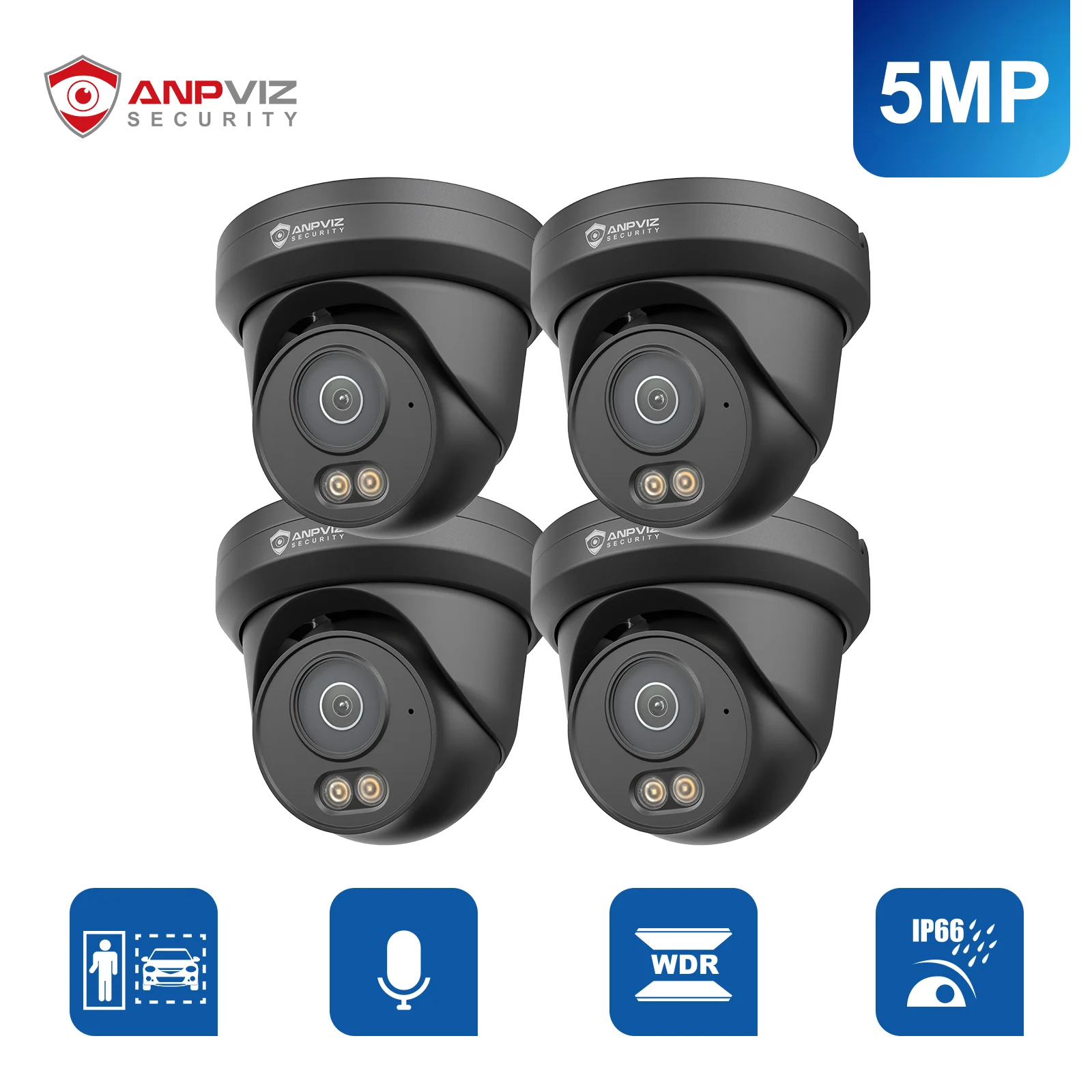 Anpviz 8MP Torentje POE IP Camera Smart Dual Light ColorVU CCTV Video Outdoor IP66 H.265 Audio Bewegingsdetectie 2.0 (5MP GEEN APP)