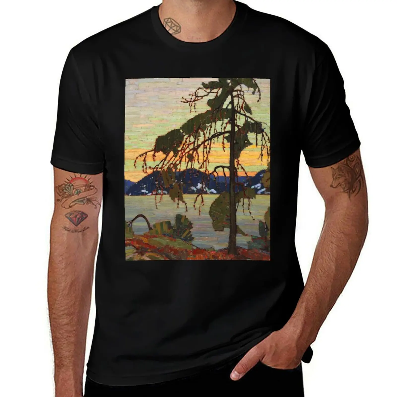 

Tom Thomson - The Jack Pine (1916) T-Shirt anime t shirts for man men t shirt cotton 100% T-Shirt