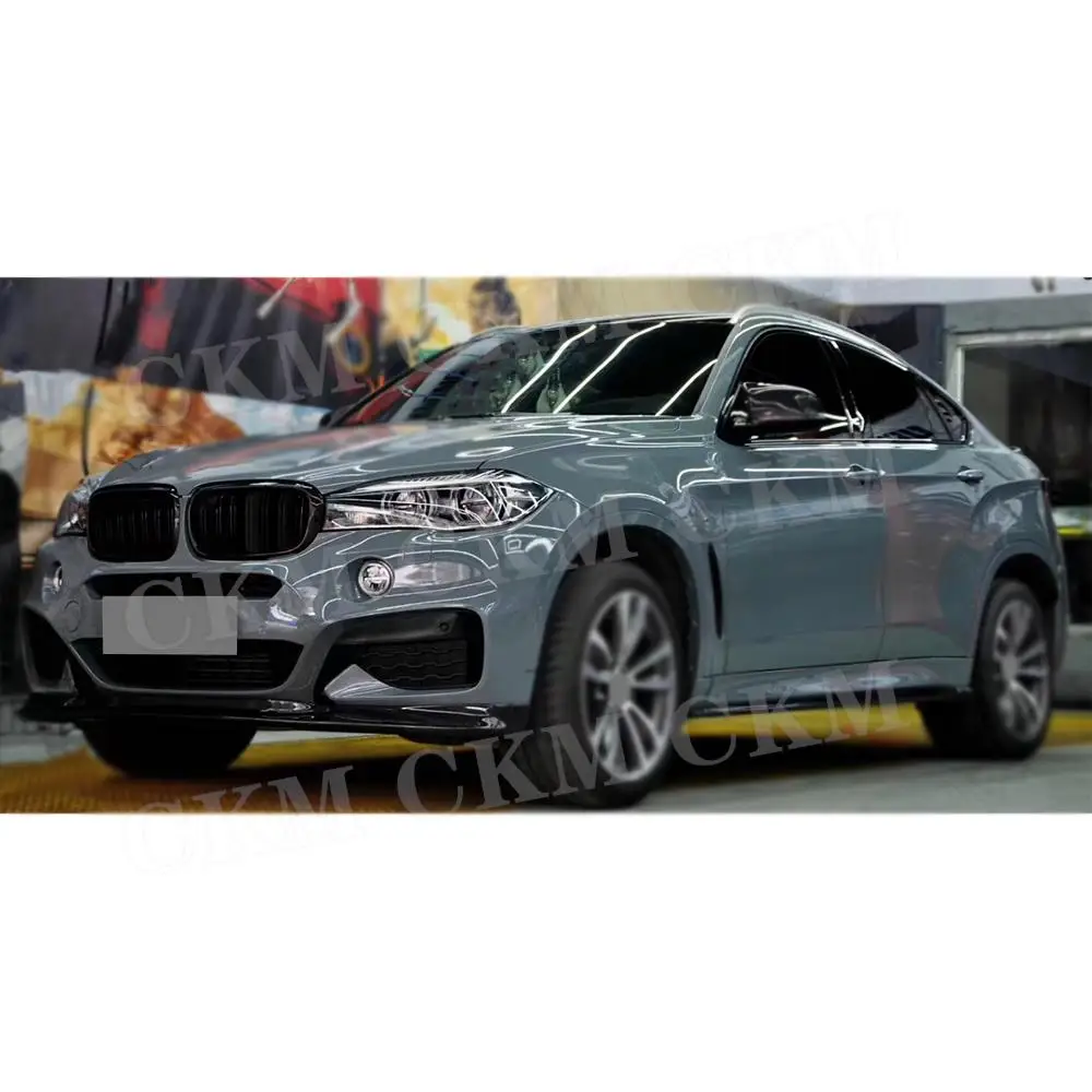 Углеродное волокно для BMW X6 F16 M Sport 2014 2015 2016 2017 2018, передний бампер, спойлер на подбородок, автомобильный Стайлинг, комплекты кузова из FRP, аксессуары