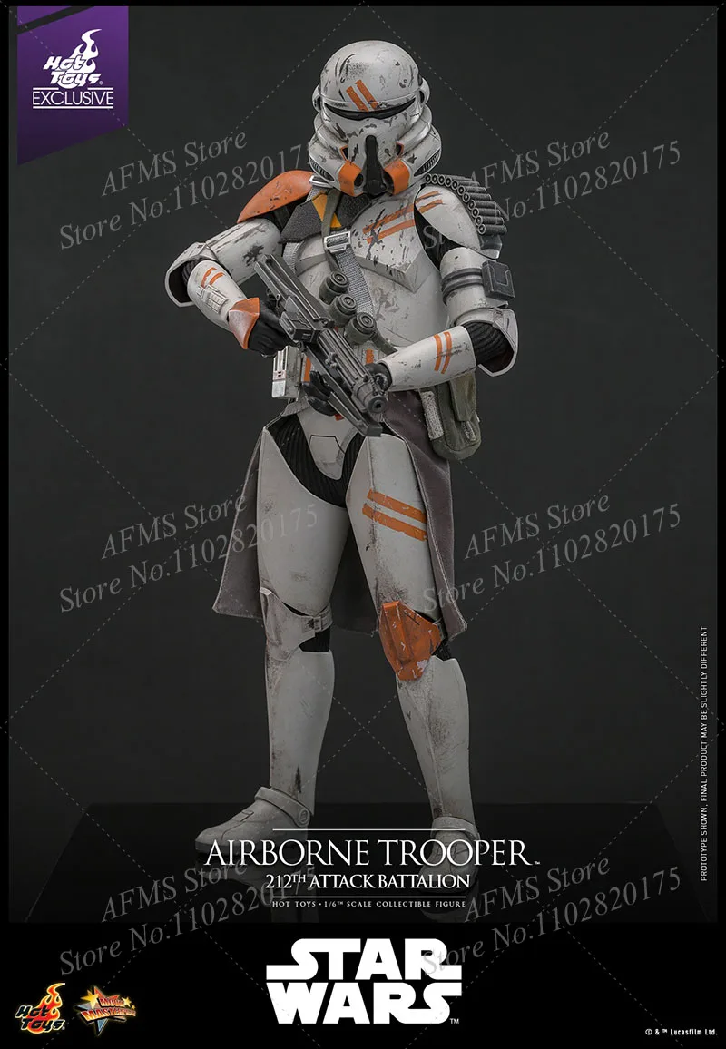 HOTTOYS MMS794 1/6 Men Soldier Airborne Trooper 212Th Attack Battalion Star Wars Clone Paratrooper 12" Action Figure Model
