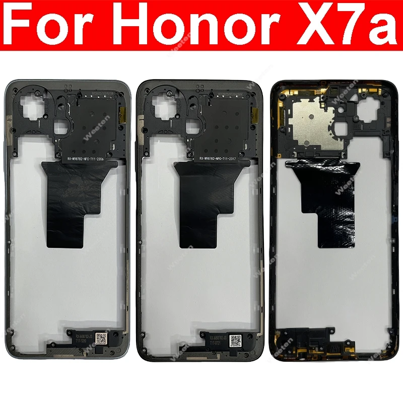 Middle Frame Bezel For Huawei Honor X7a RKY-LX1 Middle Frame Housing Bezel Cover with Side Button Replacement Repair Parts